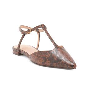 COLE HAAN Cuoio Leather Marlah T-strap Comfort Ballet Flats